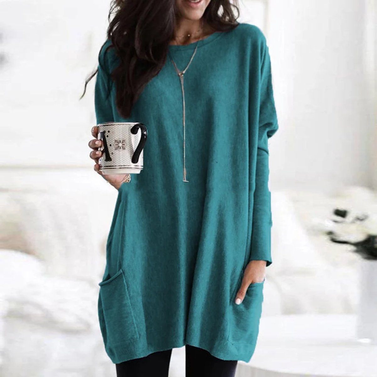 Tunic Sweater Oversized Pocket