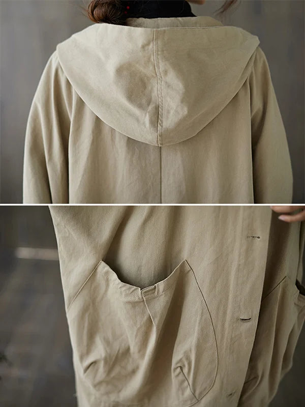 Hooded Trench Coat Longline Rain Ready