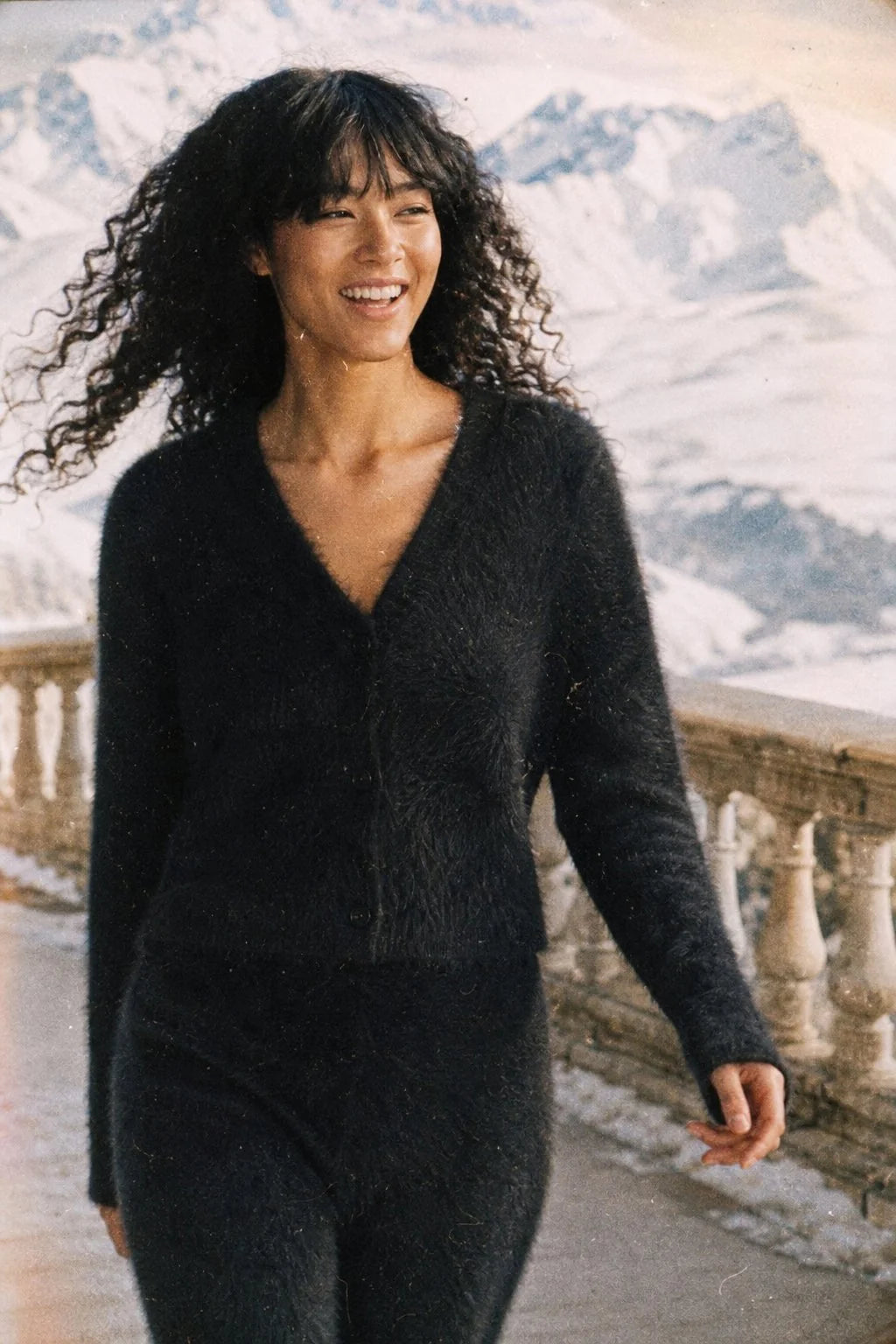Faux Fur Cardigan Oversized Cosy Knit