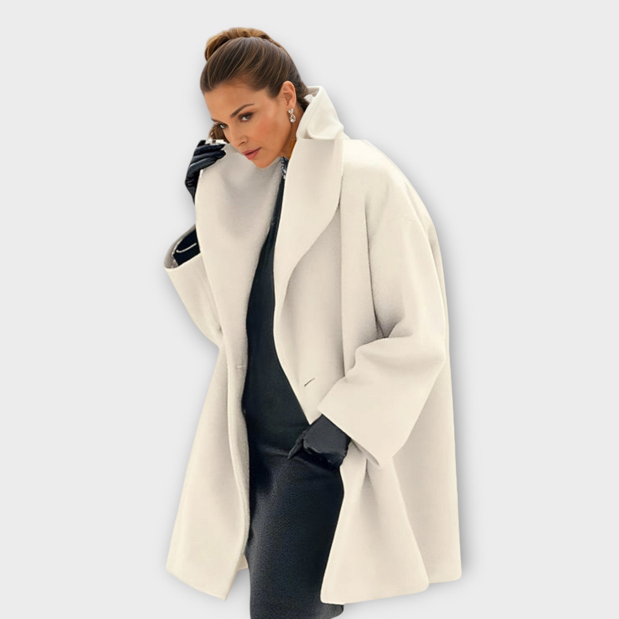 Hooded Coat Oversized Thigh Length Warmth