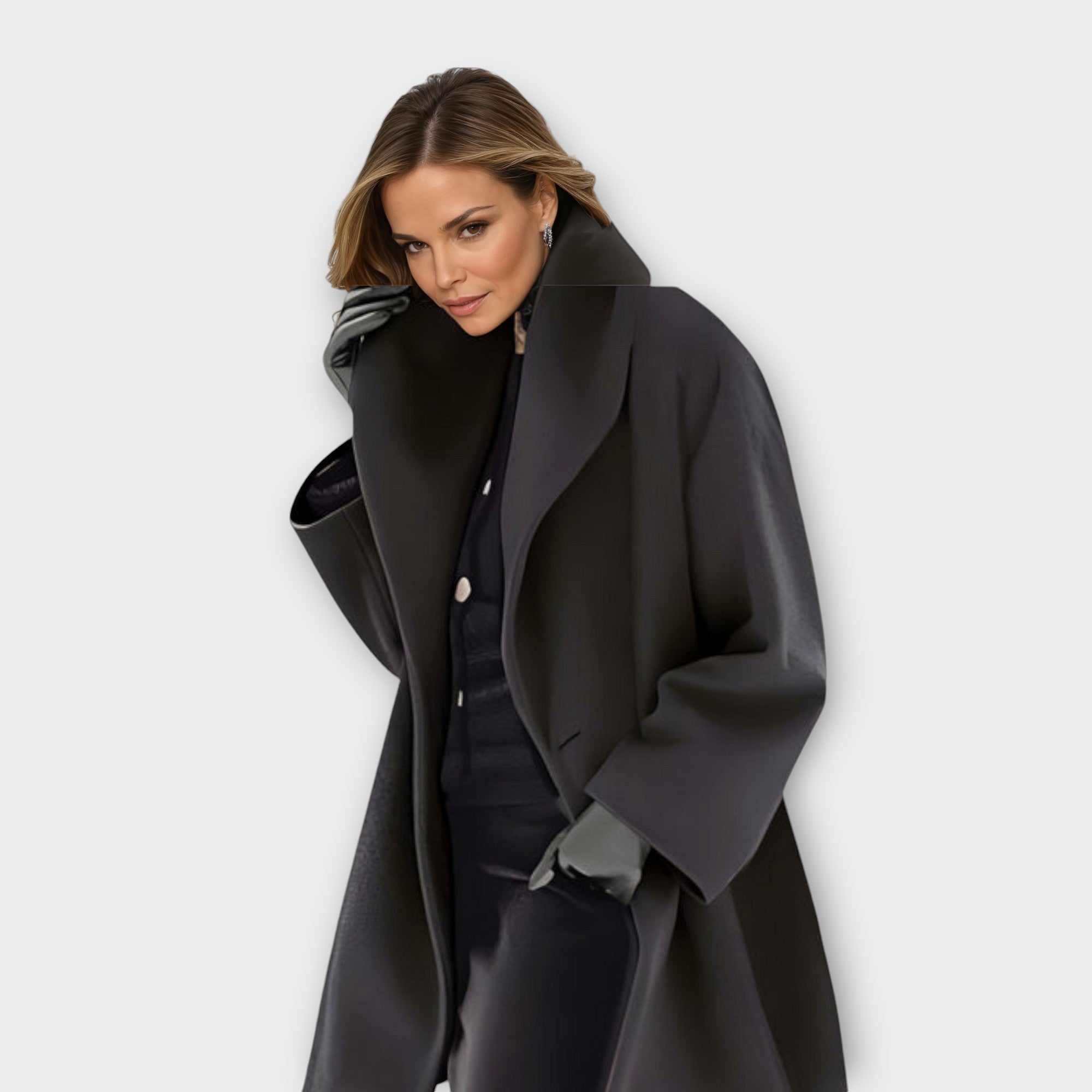 Hooded Coat Oversized Thigh Length Warmth