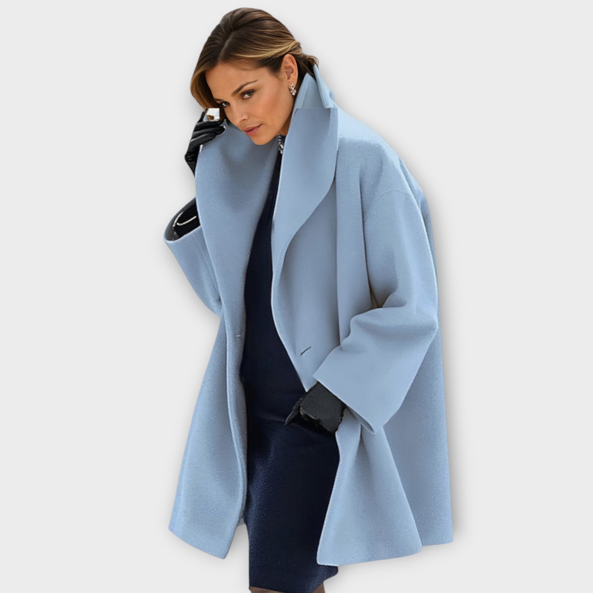 Hooded Coat Oversized Thigh Length Warmth