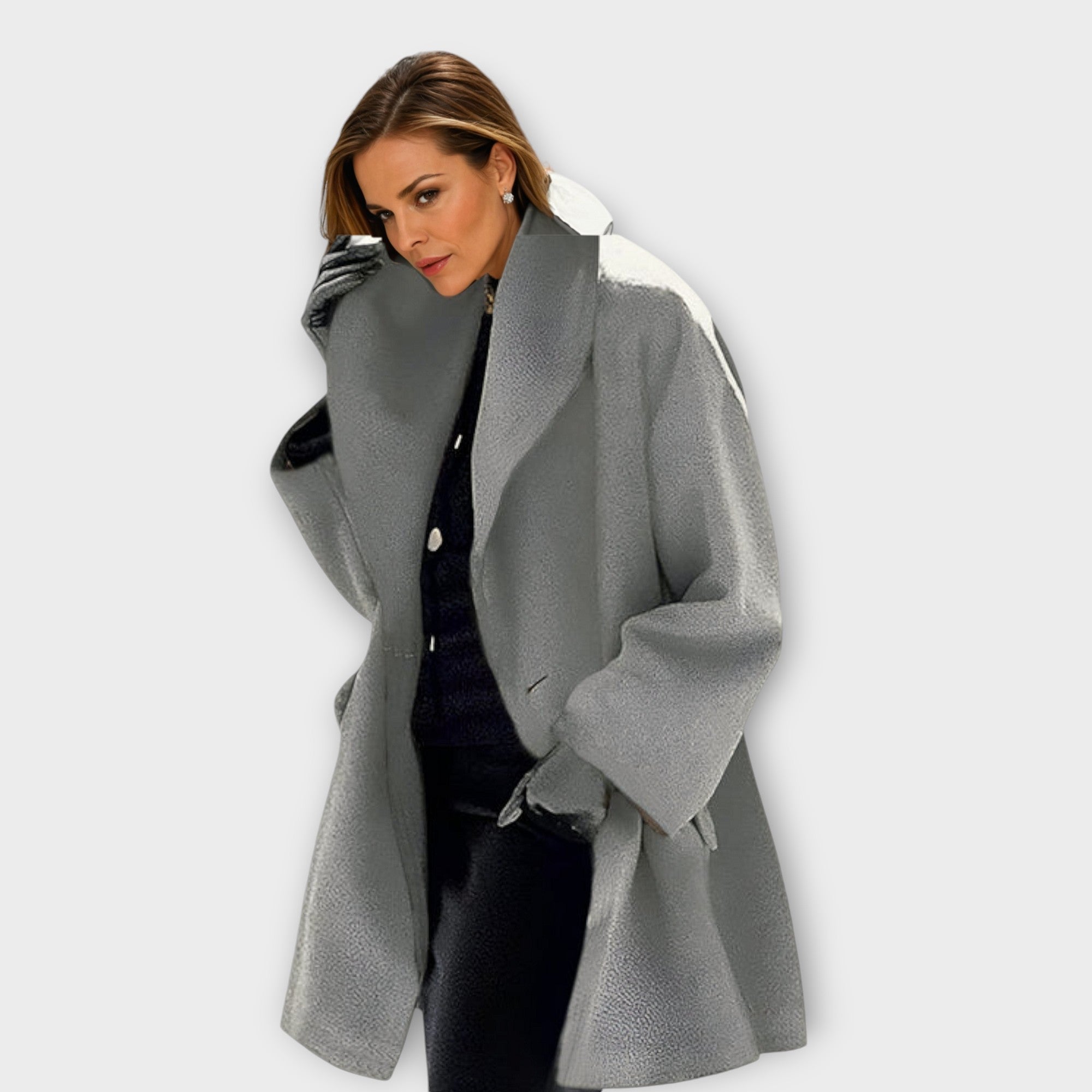 Hooded Coat Oversized Thigh Length Warmth