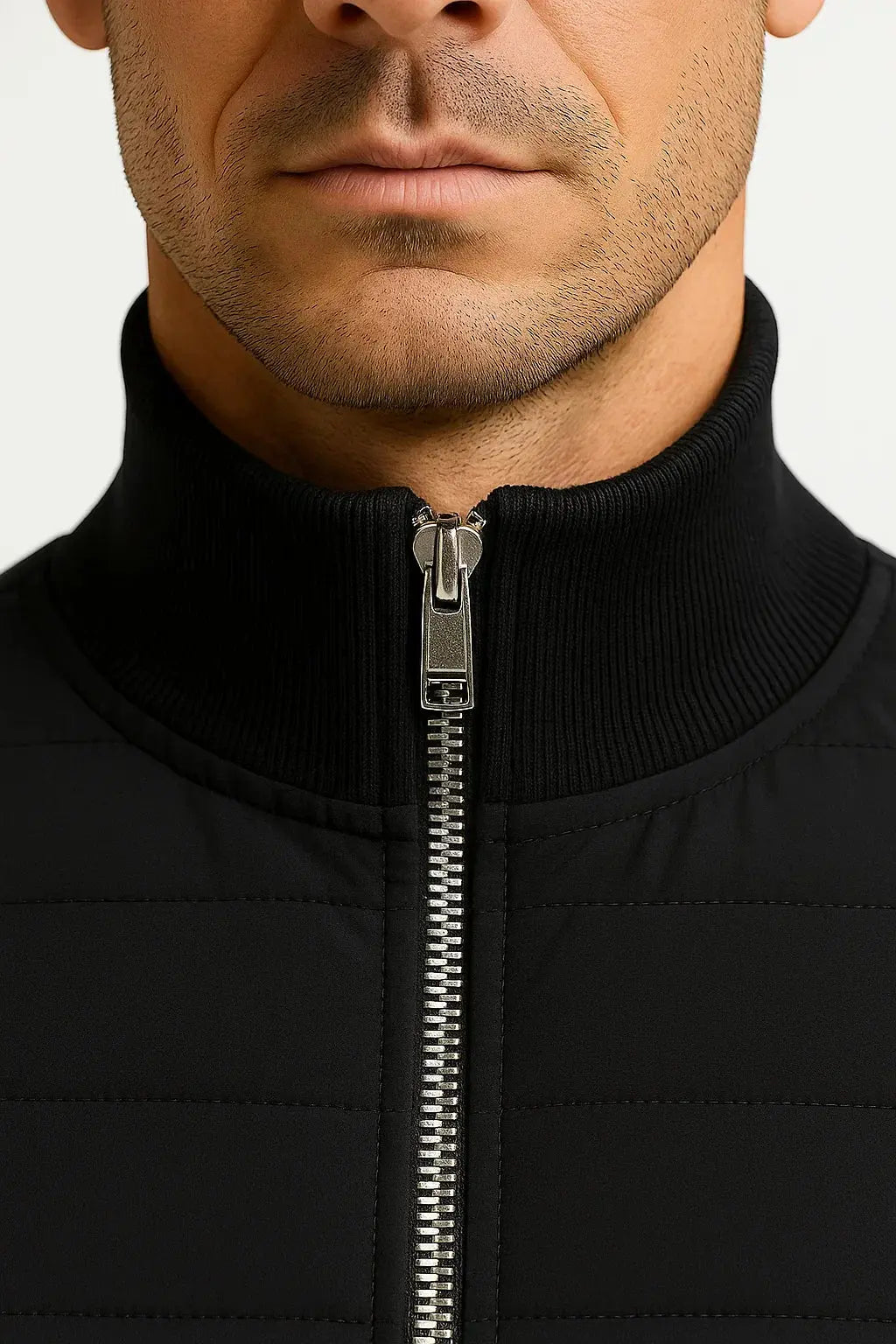 Hybrid Jacket Quilted Body Knitted Sleeves