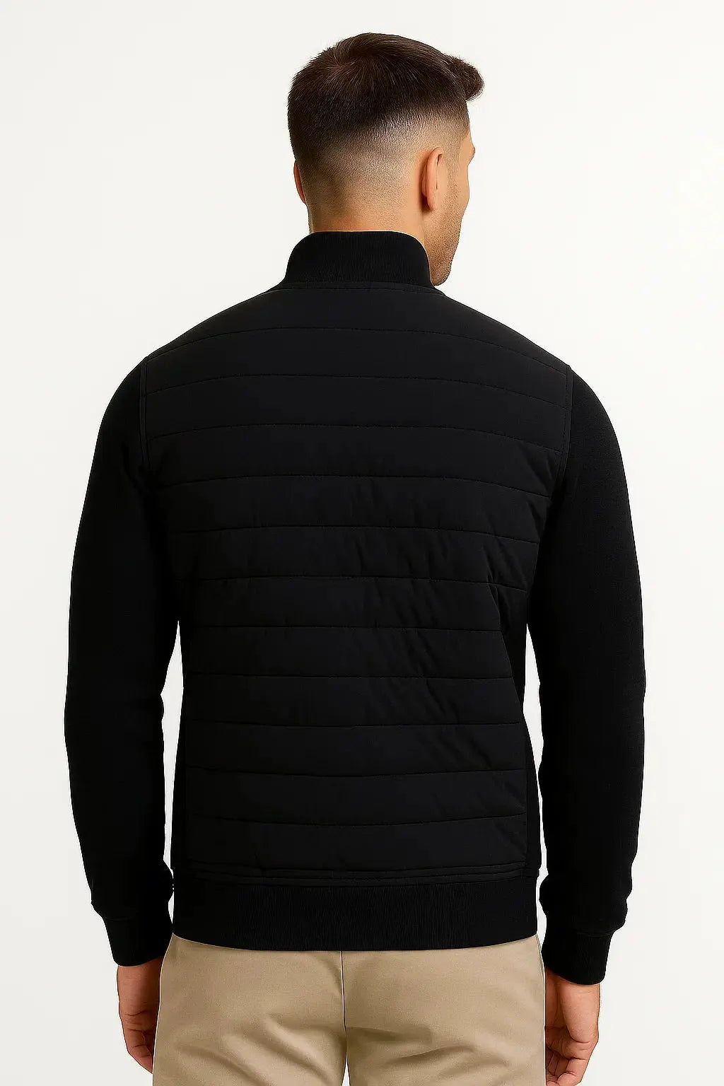 Hybrid Jacket Quilted Body Knitted Sleeves