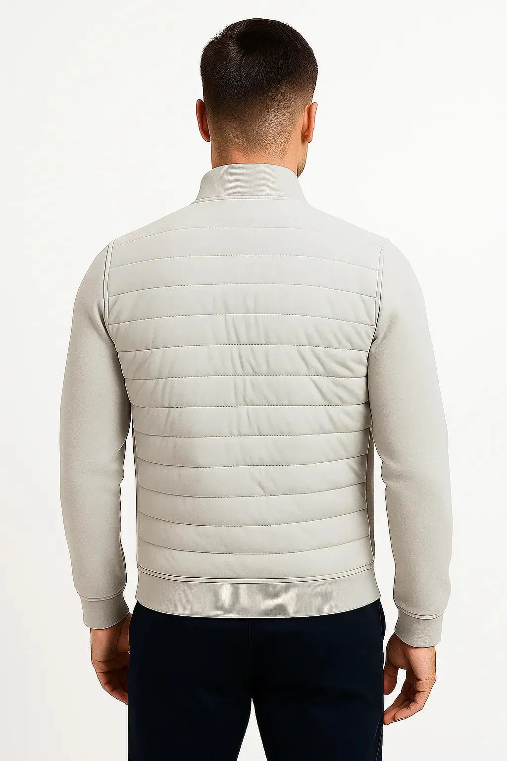 Hybrid Jacket Quilted Body Knitted Sleeves