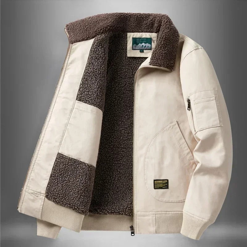 Flight Jacket Sherpa Lined Zip Front