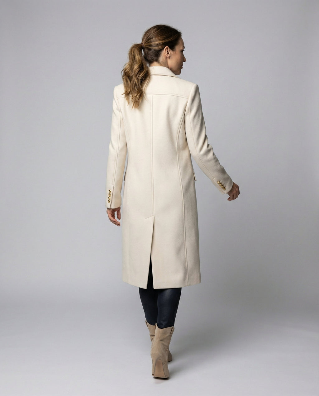 Double-Breasted Coat Structured Winter Sleeves