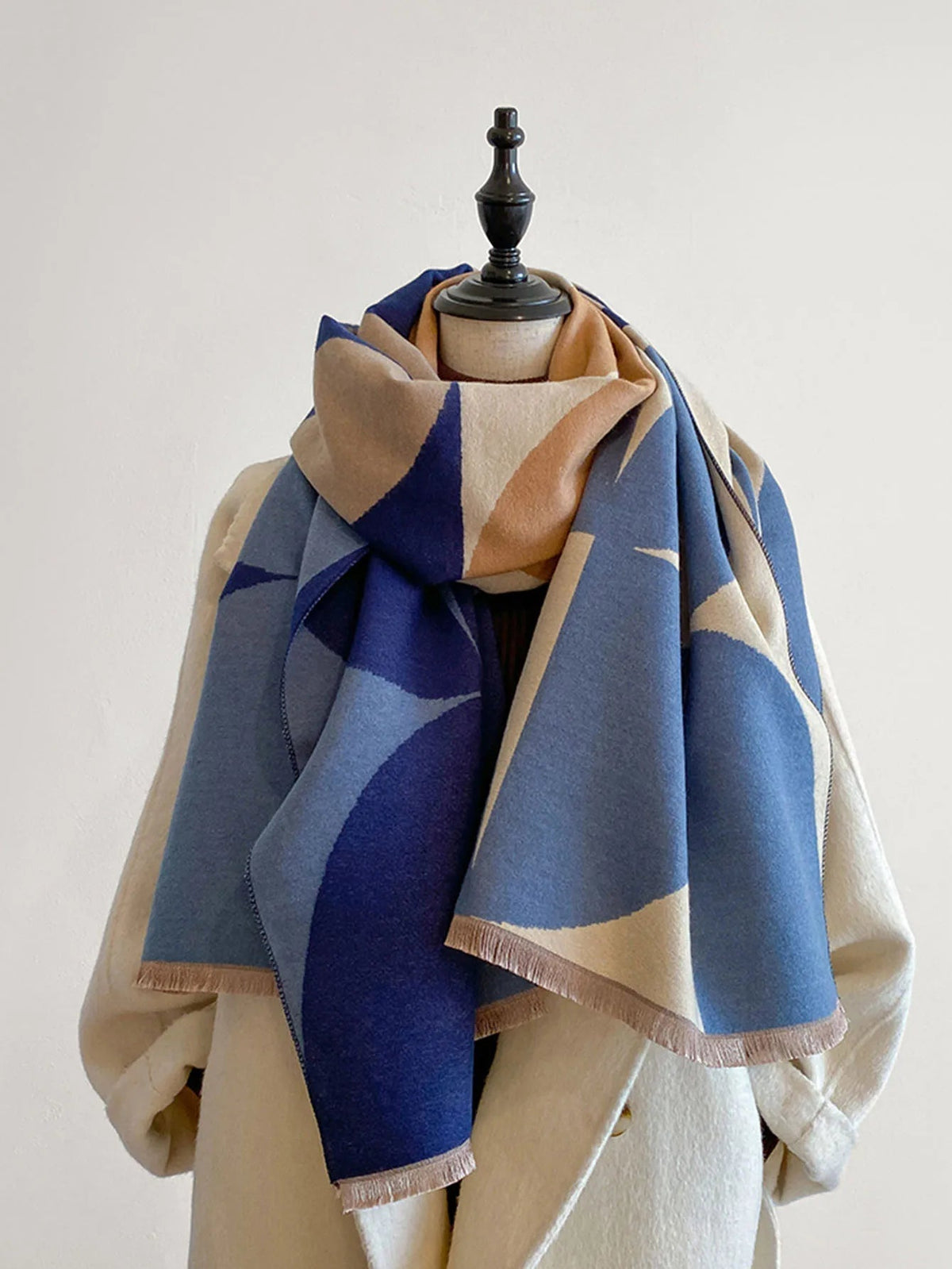 Reversible Knit Scarf - Soft Warm Two-Style