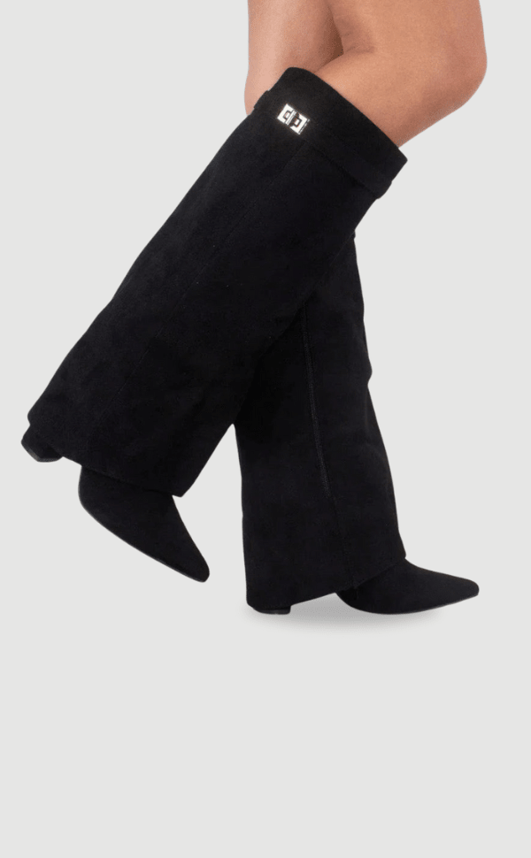 Ankle Boots Suede-Look Gold Hardware Detail