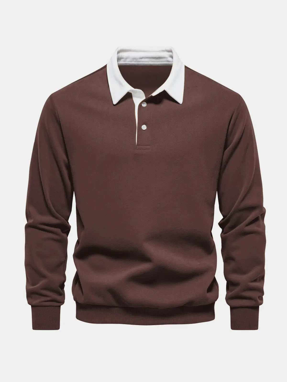 Sweatshirt Polo Collar Button Placket