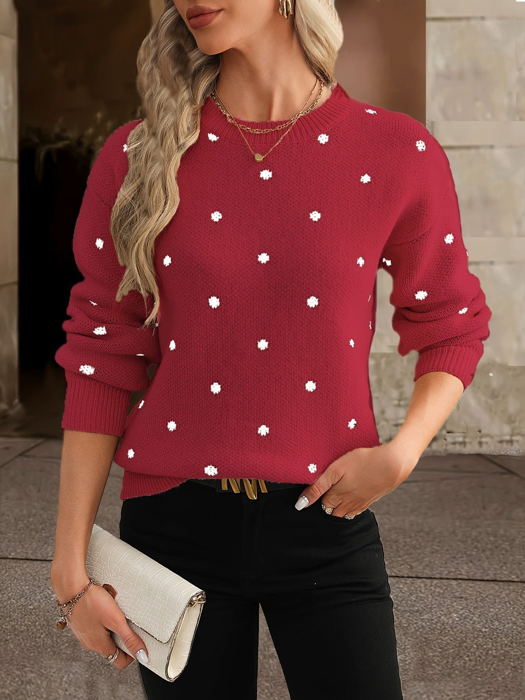 Polka Dot Jumper Crew Neck Knit