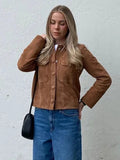 Suede-Look Jacket Classic Casual Cut