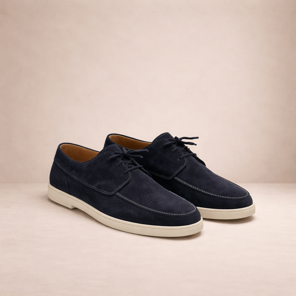 Suede-Look Loafers Lace-Up