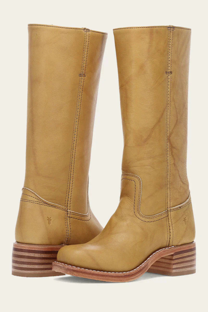 Western cowboy boots in leather-look finish with pointed toe and angled heel