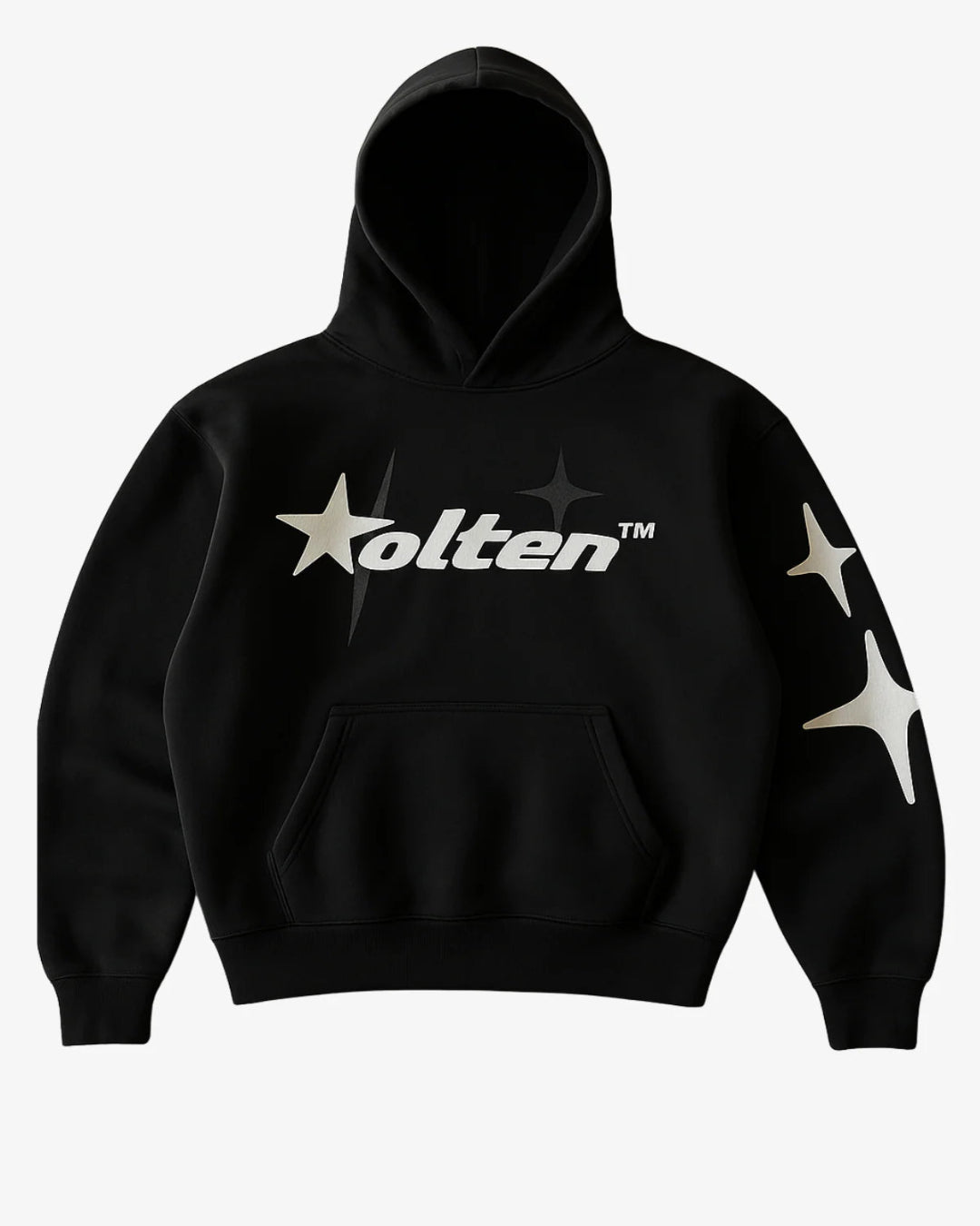 Star Print Hoodie Baggy Kangaroo Pocket