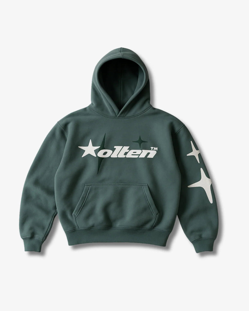 Star Print Hoodie Baggy Kangaroo Pocket