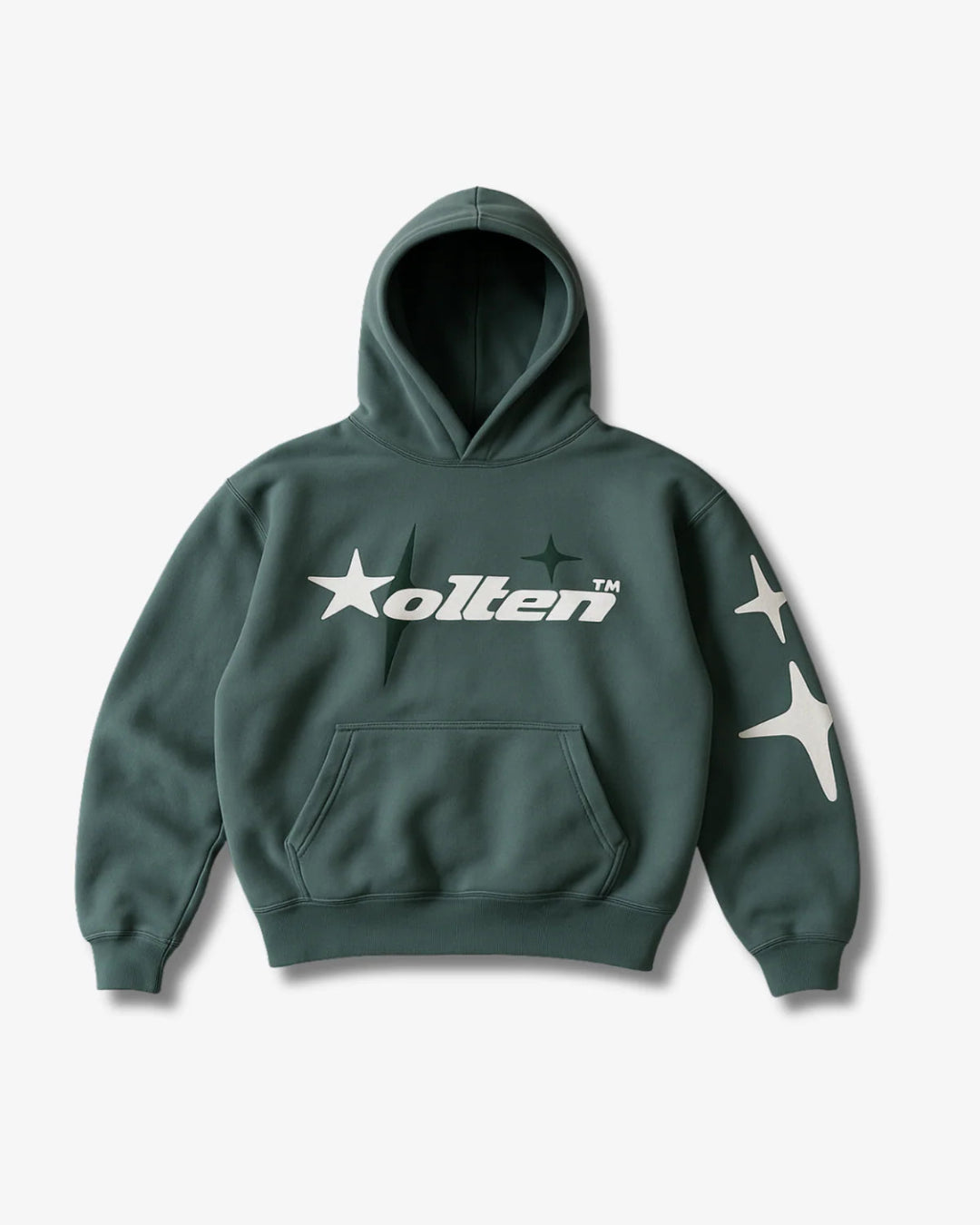 Star Print Hoodie Baggy Kangaroo Pocket