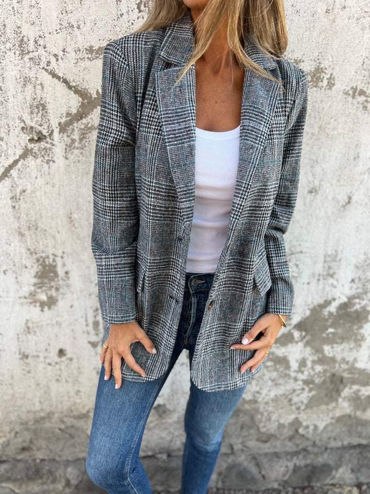 Plaid Blazer Classic Lapel