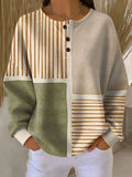 Waffle knit jumper in sage colour block