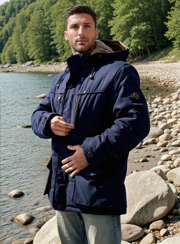 Winter Jacket Detachable Hood Faux Fur Lining