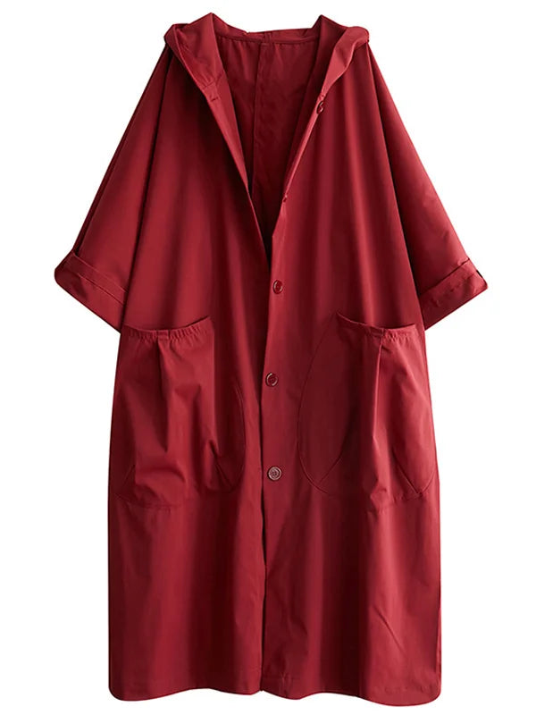 Hooded Trench Coat Longline Rain Ready