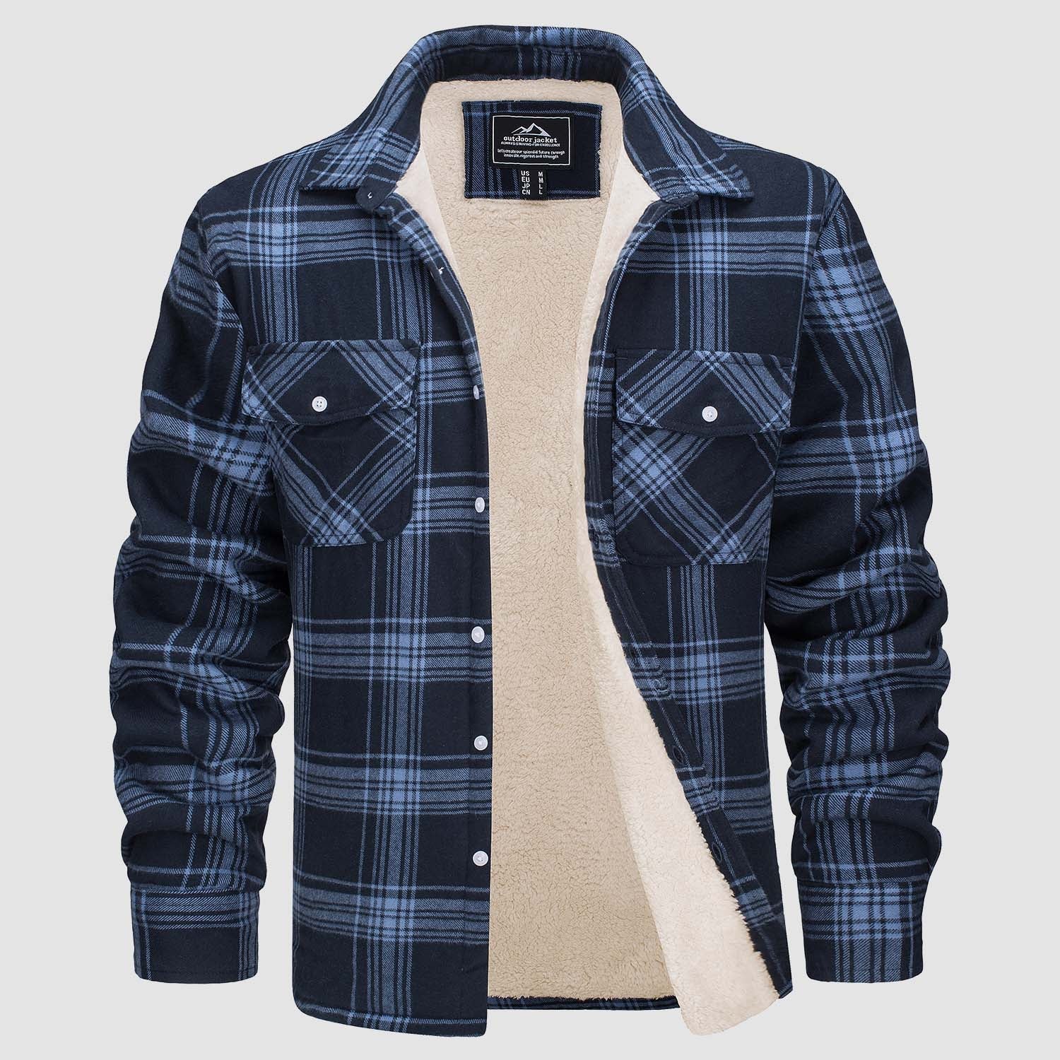 Flannel Shirt Jacket Fleece-Lined