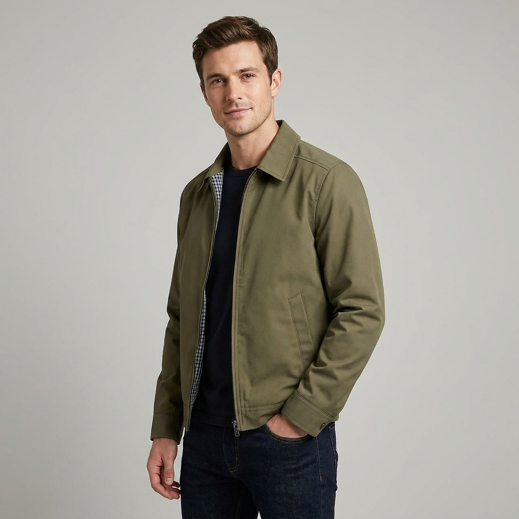 Lined Jacket Warm Casual Zip Front