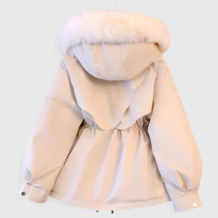 Faux Fur Parka Hooded Zip Front