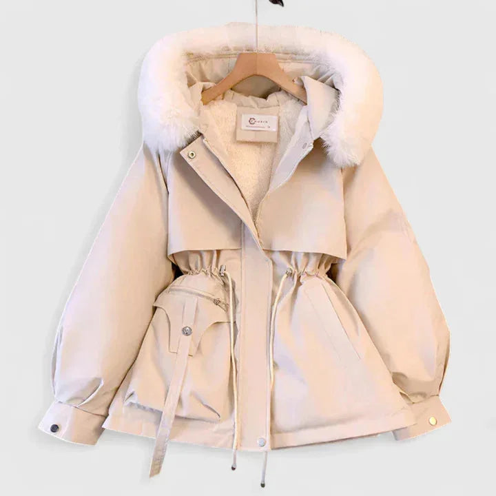 Faux Fur Parka Hooded Zip Front
