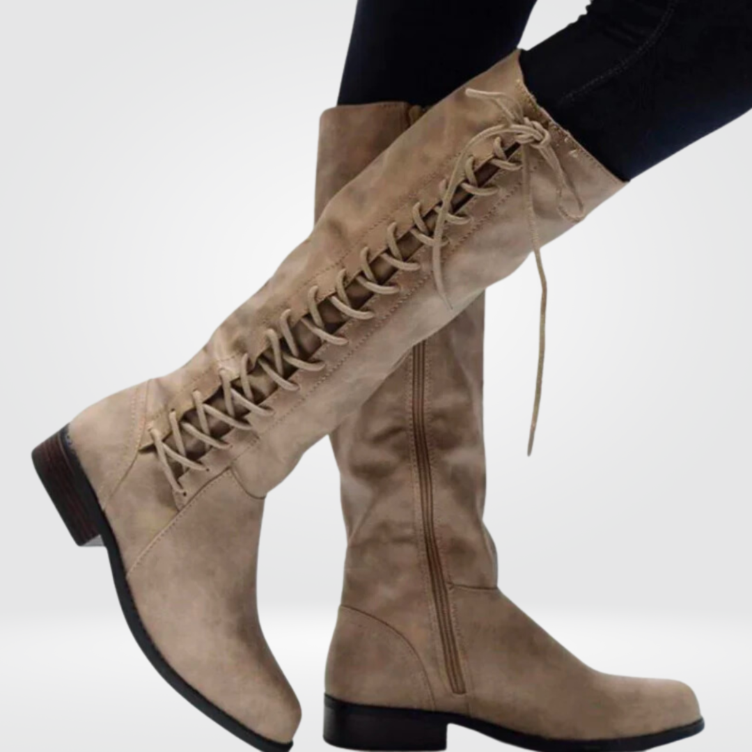 Knee-High Boots - Warm Lined Block Heel