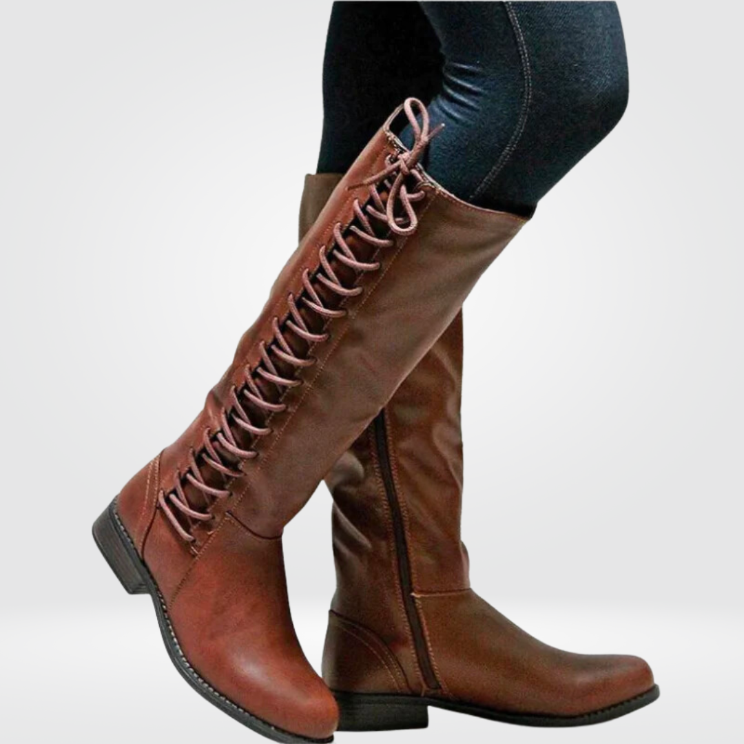 Knee-High Boots - Warm Lined Block Heel