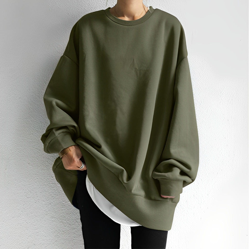 Oversized Cotton Sweater - Textured Relaxed Fit