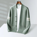 Cardigan Knitted Striped Sleeve Button Front