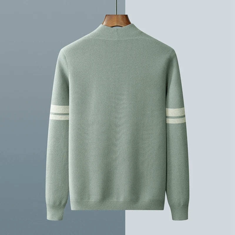 Cardigan Knitted Striped Sleeve Button Front