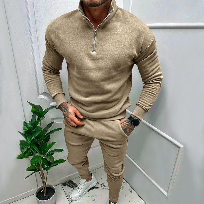 Slim Fit Tracksuit Set -  Polyester Blend