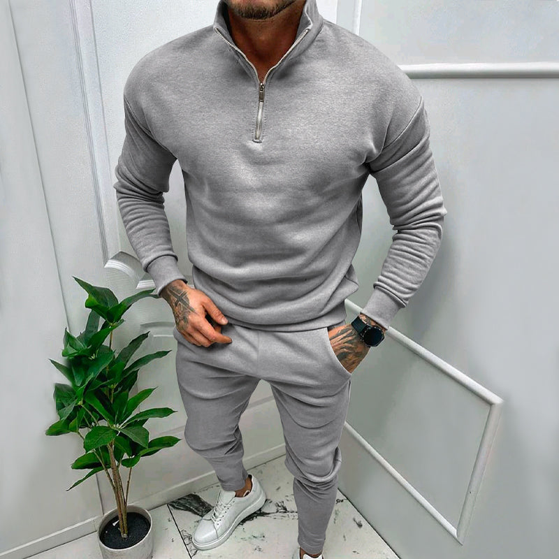 Slim Fit Tracksuit Set -  Polyester Blend
