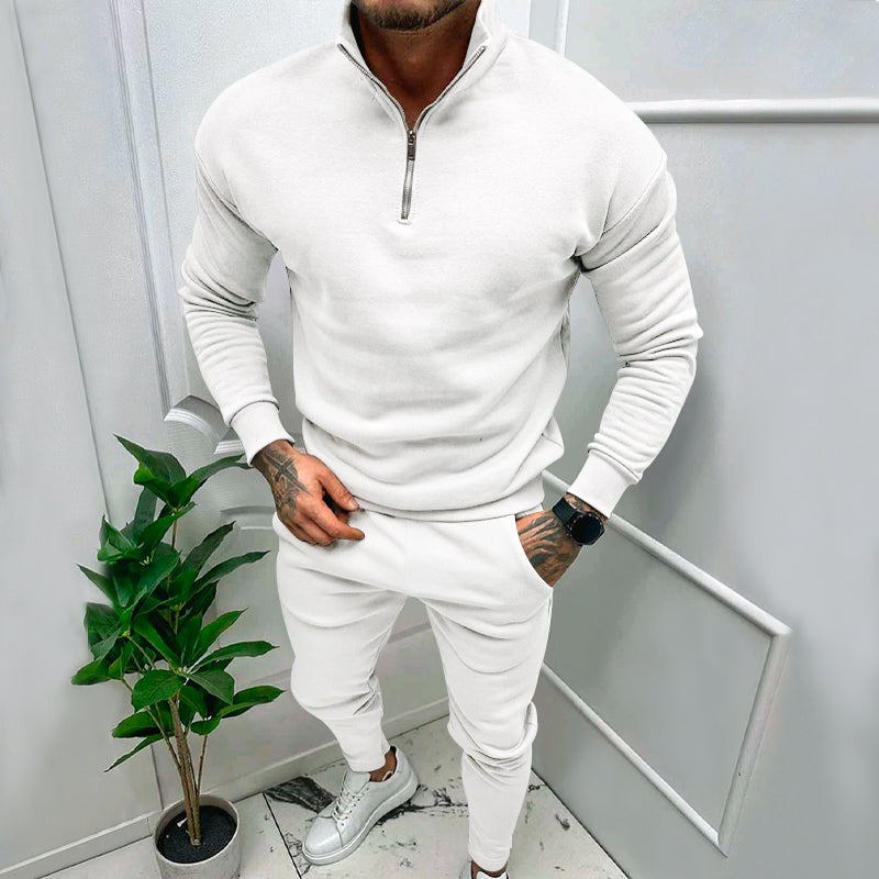 Slim Fit Tracksuit Set -  Polyester Blend