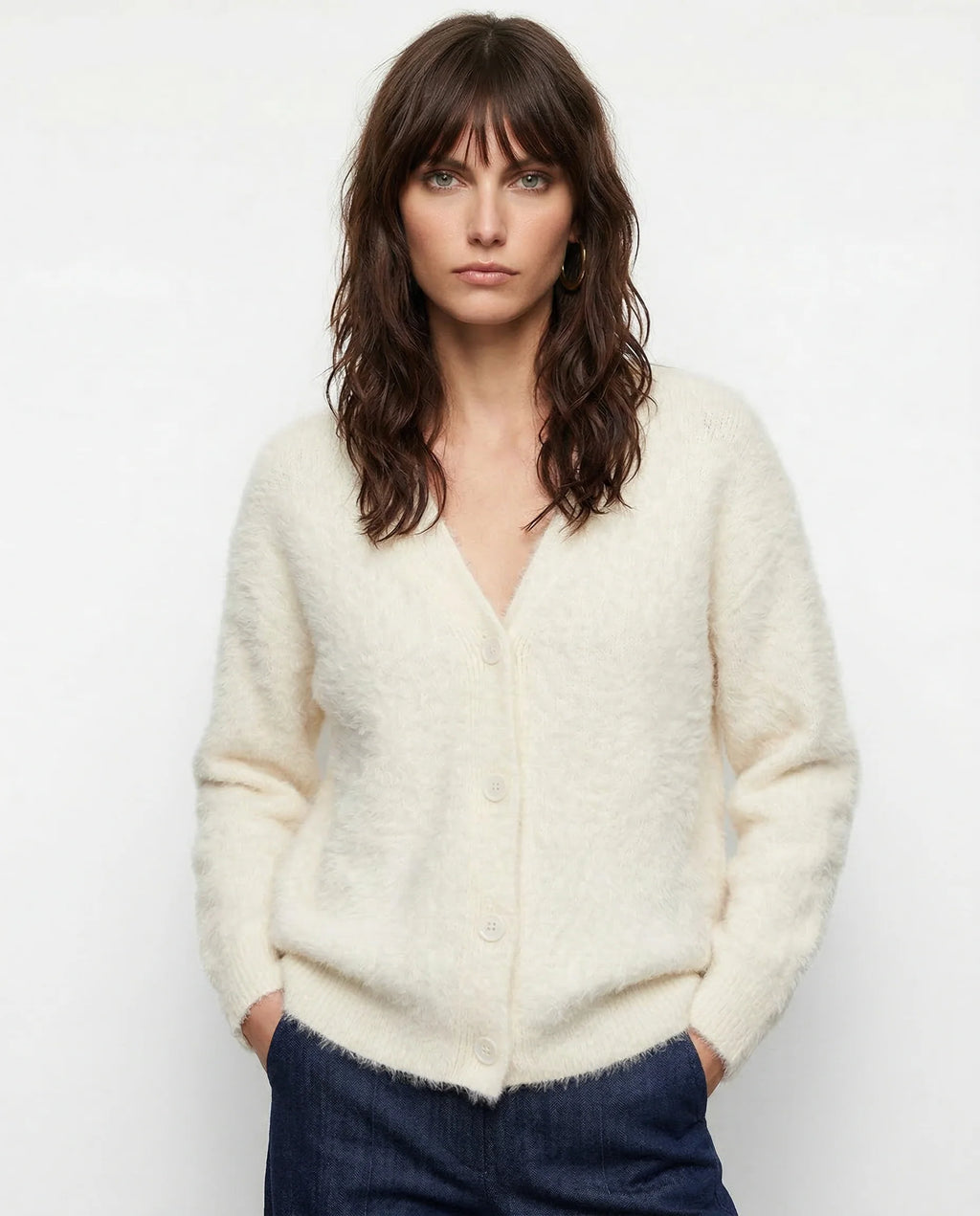 Faux Fur Cardigan Oversized Cosy Knit