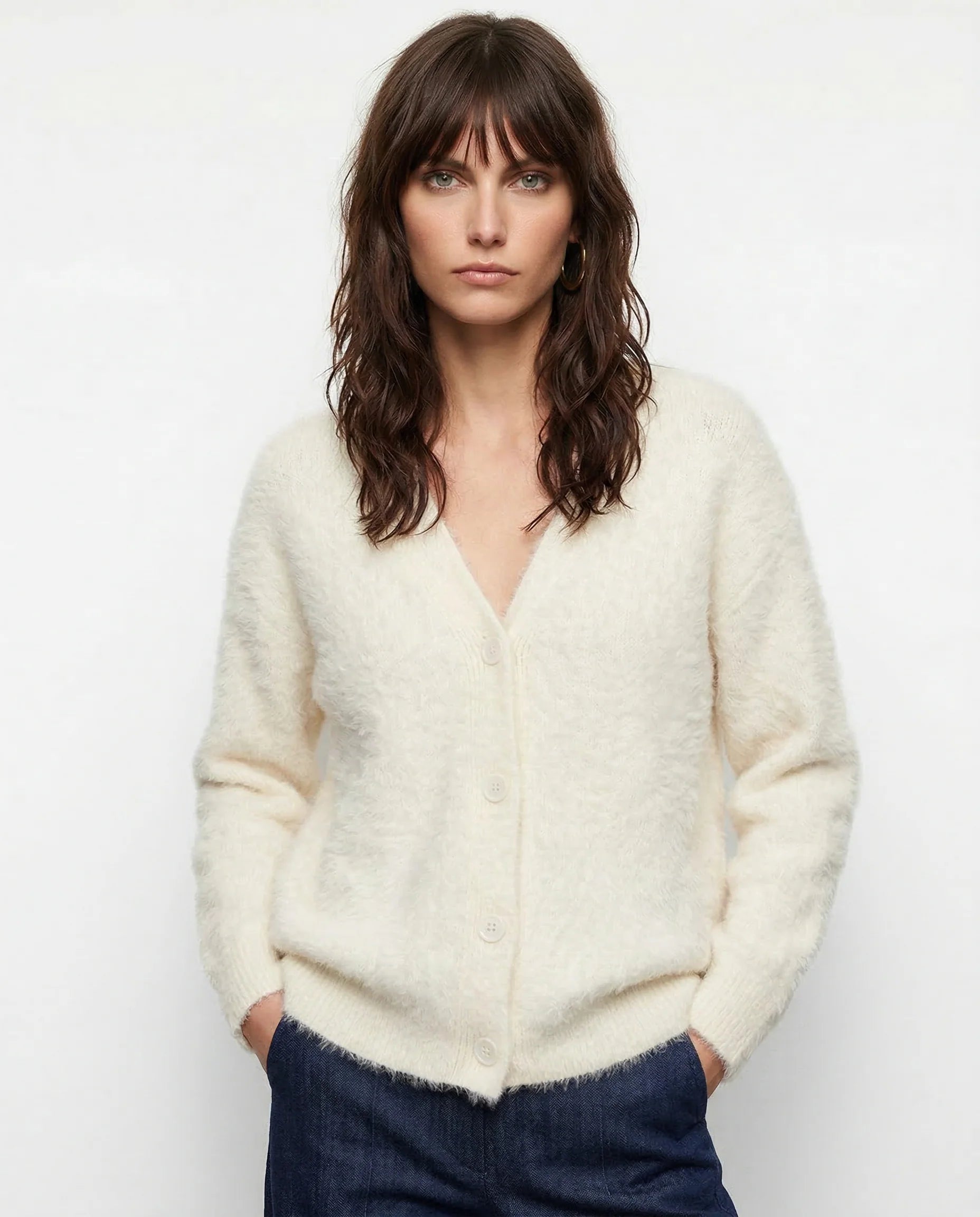 Faux Fur Cardigan Oversized Cosy Knit