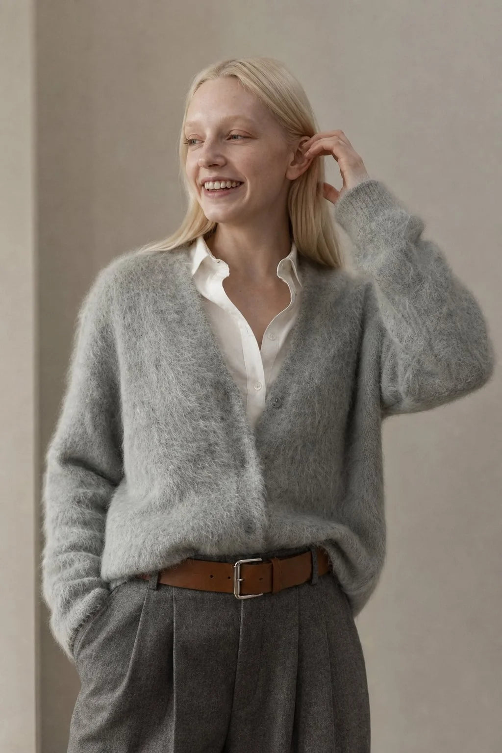 Faux Cashmere Cardigan Oversized Lined Cosy