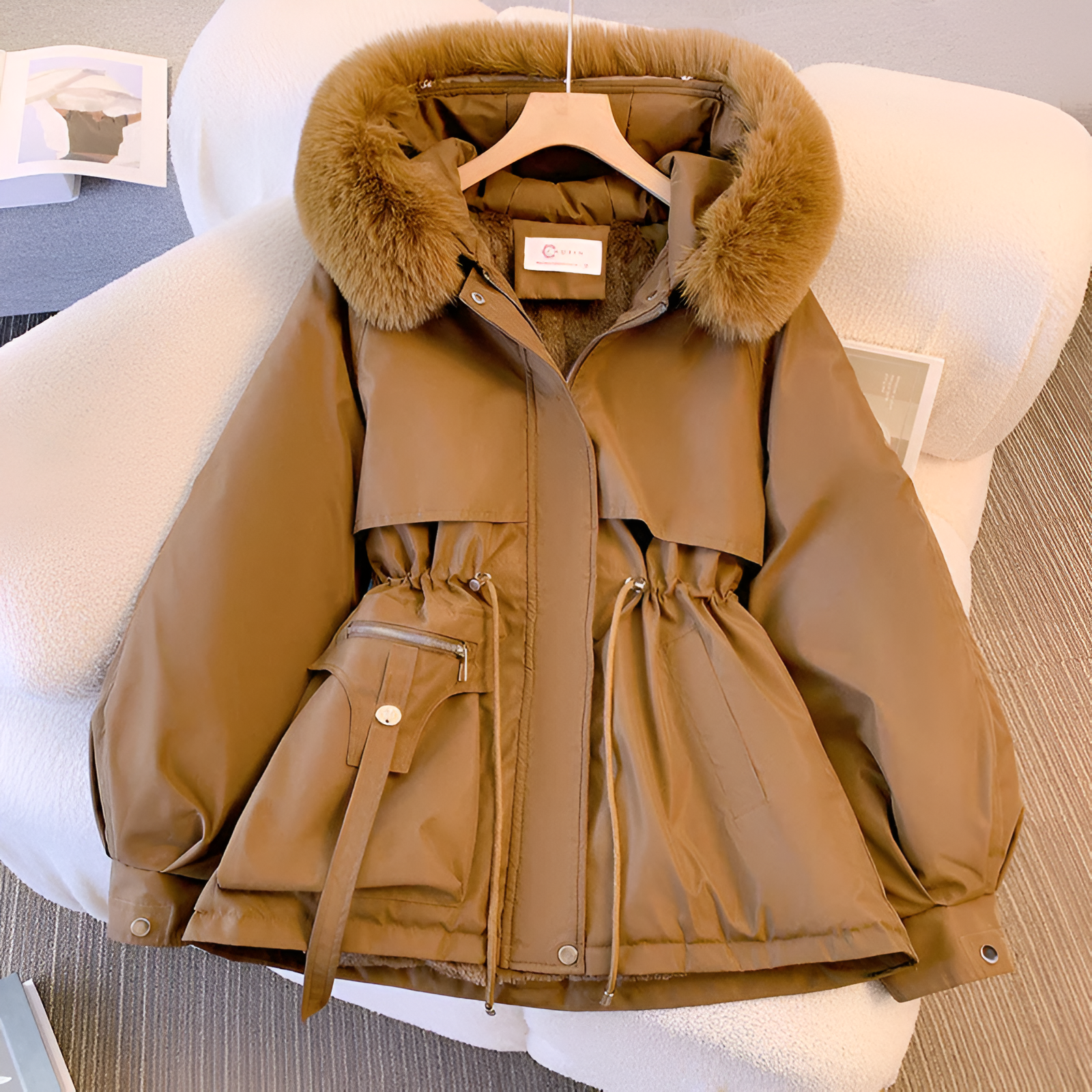 Hooded Winter Coat Elegant Padded Parka