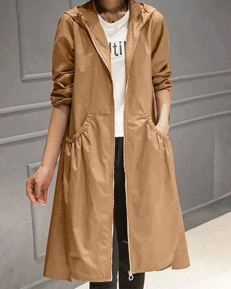 Trench Coat - Tailored Mid-Length Hooded