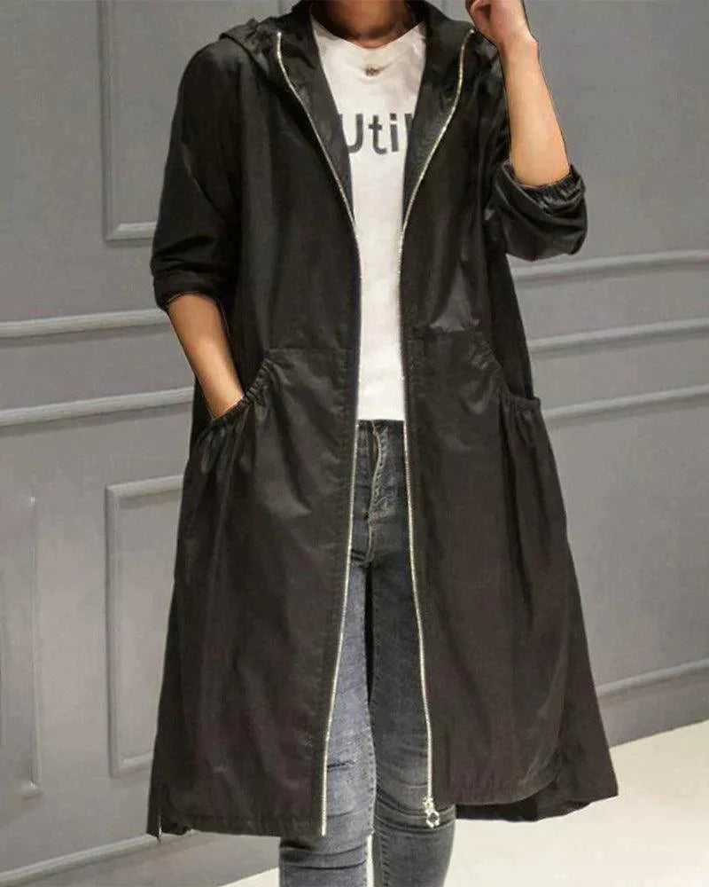 Trench Coat - Tailored Mid-Length Hooded