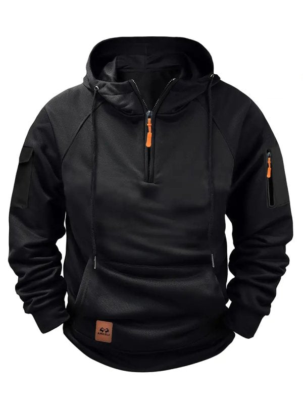 Half-Zip Hoodie Warm Pocketed Pullover
