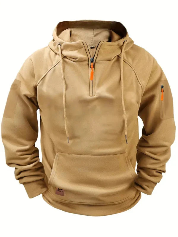 Half-Zip Hoodie Warm Pocketed Pullover