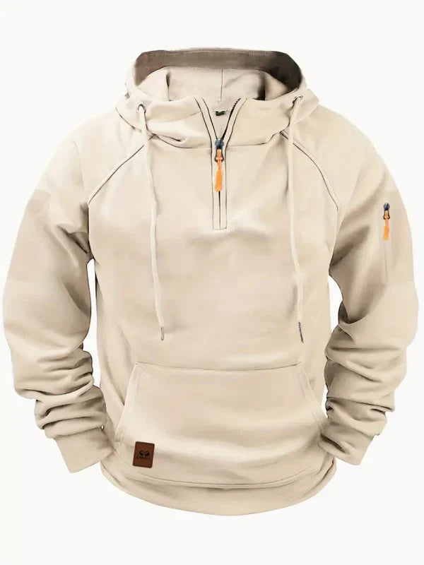 Half-Zip Hoodie Warm Pocketed Pullover