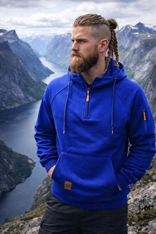 Half-Zip Hoodie Warm Pocketed Pullover