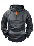 Half-Zip Hoodie Warm Pocketed Pullover