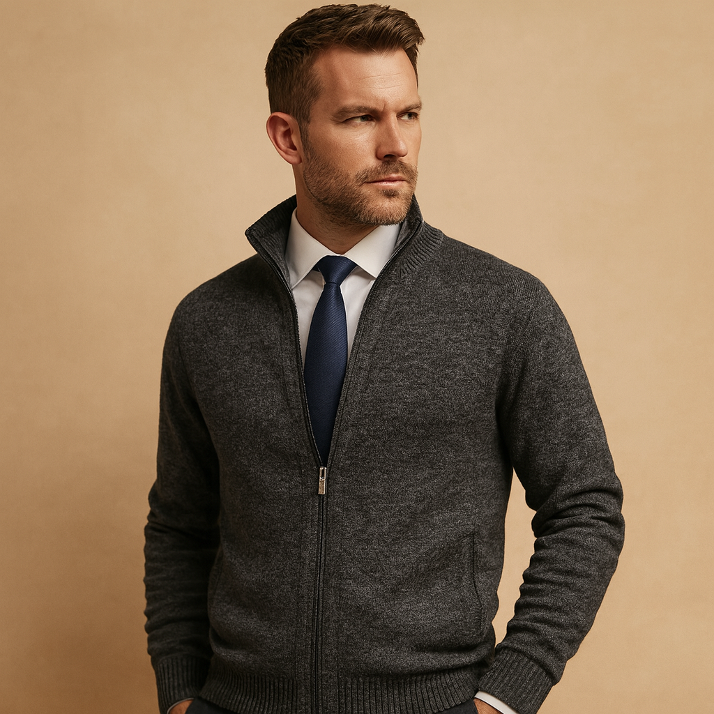 Knit Jacket Full Zip Warm Casual